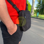 А14 Плечевая-поясная сумка с кобурой A-line синтетическая, черная