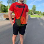 А14 Плечевая-поясная сумка с кобурой A-line синтетическая, черная