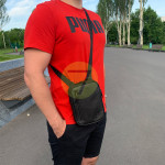 А24 Плечевая-поясная сумка с кобурой A-line кожаная, черная