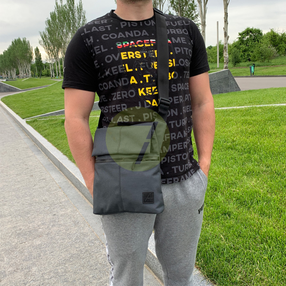 Плечевая сумка с кобурой A-line А41 синтетическая, темно-серая Плечевая сумка с кобурой A-line А41 синтетическая, темно-серая