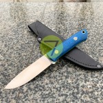 Нож нескладной ручной работы ПОМОЩНИК №33 с кожаными ножнами (СТАЛЬ N690)