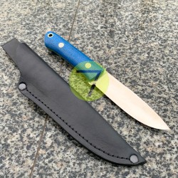 Нож нескладной ручной работы ПОМОЩНИК №33 с кожаными ножнами (СТАЛЬ N690) Нож нескладной ручной работы ПОМОЩНИК №33 с кожаными ножнами (СТАЛЬ N690)