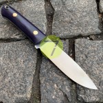 Нож нескладной ручной работы ПОМОЩНИК №36 (сталь N690) с кожаными ножнами
