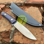 Нож нескладной ручной работы ПОМОЩНИК №36 (сталь N690) с кожаными ножнами