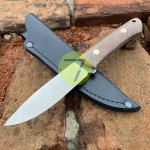 Нож нескладной ручной работы ПОМОЩНИК №37 (сталь N690) с кожаными ножнами Нож нескладной ручной работы ПОМОЩНИК №37 (сталь N690) с кожаными ножнами