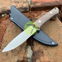 Нож нескладной ручной работы ПОМОЩНИК №37 (сталь N690) с кожаными ножнами