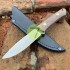 Нож нескладной ручной работы ПОМОЩНИК №37 (сталь N690) с кожаными ножнами