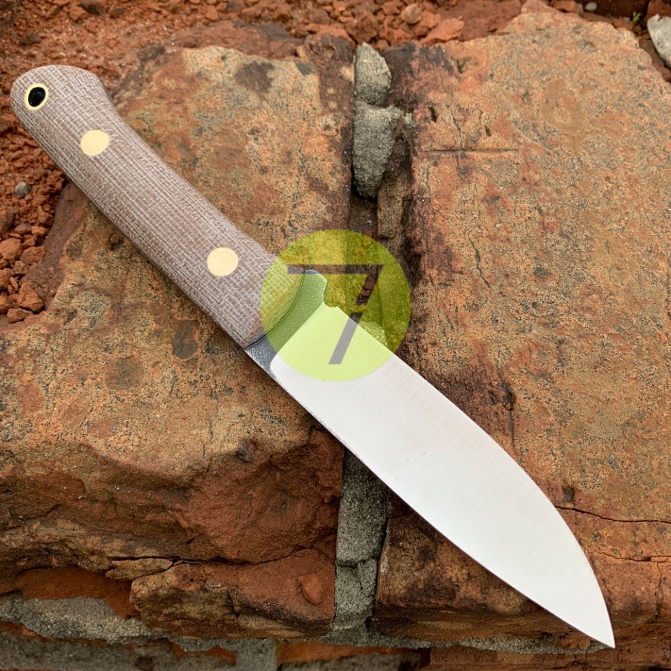 Нож нескладной ручной работы ПОМОЩНИК №37 (сталь N690) с кожаными ножнами Нож нескладной ручной работы ПОМОЩНИК №37 (сталь N690) с кожаными ножнами