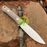 Нож нескладной ручной работы ПОМОЩНИК №37 (сталь N690) с кожаными ножнами Нож нескладной ручной работы ПОМОЩНИК №37 (сталь N690) с кожаными ножнами