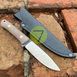 Нож нескладной ручной работы ПОМОЩНИК №37 (сталь N690) с кожаными ножнами Нож нескладной ручной работы ПОМОЩНИК №37 (сталь N690) с кожаными ножнами