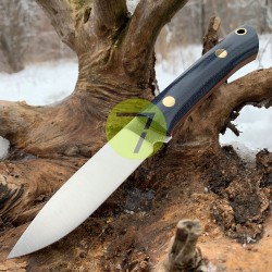 Нож нескладной ручной работы ПОМОЩНИК №40 (сталь N690) с кожаными ножнами