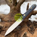 Нож нескладной ручной работы ПОМОЩНИК №40 (сталь N690) с кожаными ножнами Нож нескладной ручной работы ПОМОЩНИК №40 (сталь N690) с кожаными ножнами