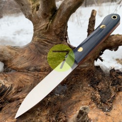 Нож нескладной ручной работы ПОМОЩНИК №40 (сталь N690) с кожаными ножнами Нож нескладной ручной работы ПОМОЩНИК №40 (сталь N690) с кожаными ножнами