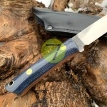 Нож нескладной ручной работы ПОМОЩНИК №40 (сталь N690) с кожаными ножнами Нож нескладной ручной работы ПОМОЩНИК №40 (сталь N690) с кожаными ножнами