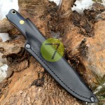 Нож нескладной ручной работы ПОМОЩНИК №40 (сталь N690) с кожаными ножнами Нож нескладной ручной работы ПОМОЩНИК №40 (сталь N690) с кожаными ножнами