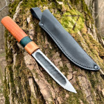 Нож Якут-168 ручной работы сталь 95х18 с кожаным чехлом Нож Якут-168 ручной работы сталь 95х18 с кожаным чехлом