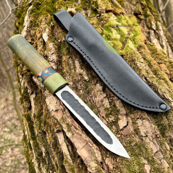 Нож Якут-170 ручной работы сталь 95х18 с кожаным чехлом