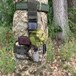 Кобура набедренная, поясная 2в1 с платформой синтетическая на ПМ светлый пиксель