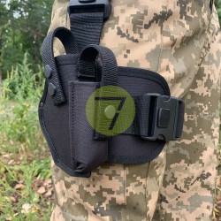 Кобура набедренная, поясная 2в1 с платформой синтетическая на Форт-17 черная 