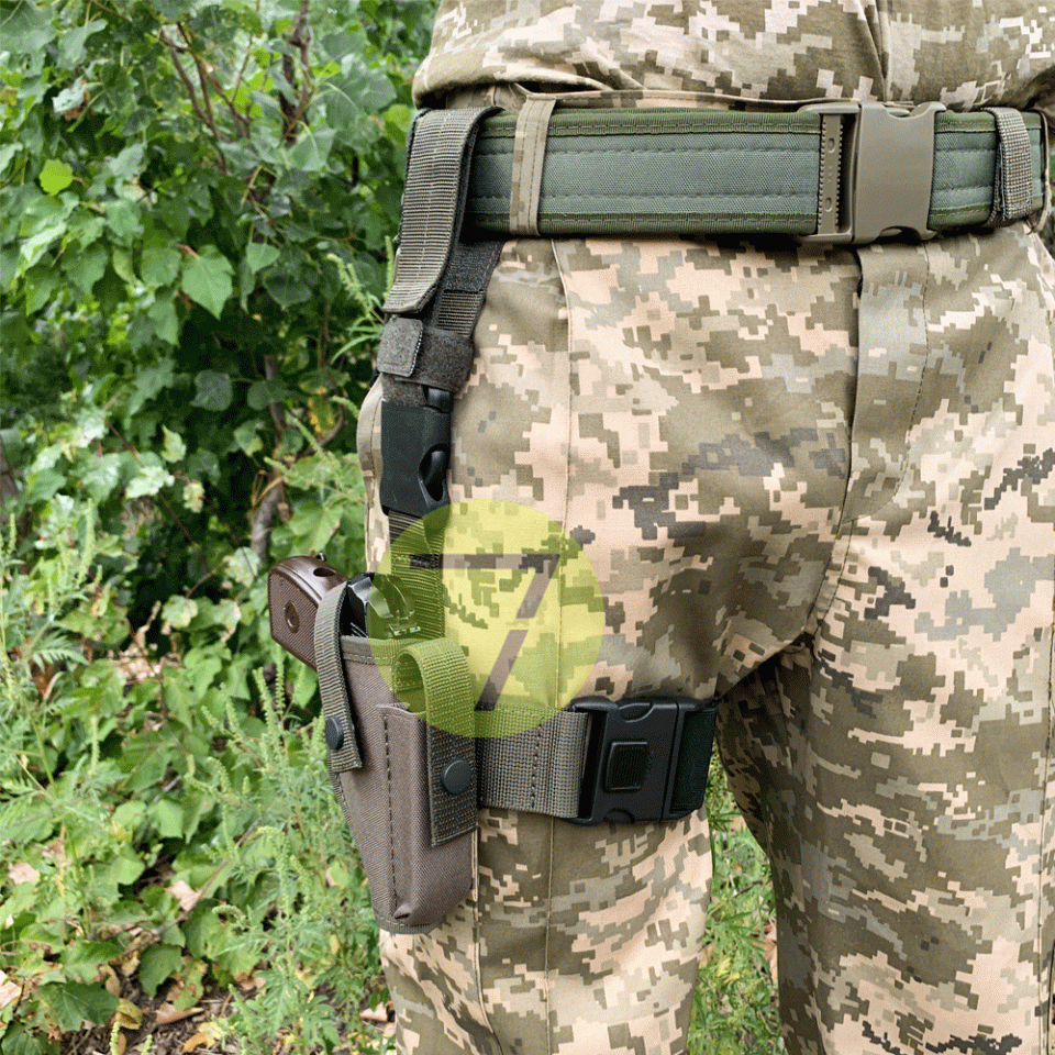 Кобура набедренная синтетическая на ПМ со шнуром, олива Кобура набедренная синтетическая на ПМ со шнуром, олива