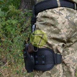 Кобура набедренная ЛЕВША поясная 2в1 с платформой синтетическая на ПМ черная 