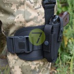 Кобура набедренная ЛЕВША поясная 2в1 с платформой синтетическая на ПМ черная 