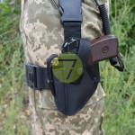 Кобура набедренная ЛЕВША синтетическая на ПМ черная со шнуром