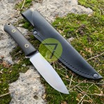 Нож нескладной ручной работы ПОМОЩНИК №25 (сталь N690) с кожаными ножнами Нож нескладной ручной работы ПОМОЩНИК №25 (сталь N690) с кожаными ножнами