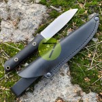 Нож нескладной ручной работы ПОМОЩНИК №25 (сталь N690) с кожаными ножнами Нож нескладной ручной работы ПОМОЩНИК №25 (сталь N690) с кожаными ножнами