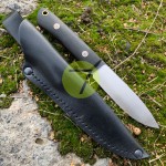 Нож нескладной ручной работы ПОМОЩНИК №26 с кожаными ножнами (СТАЛЬ N690) Нож нескладной ручной работы ПОМОЩНИК №26 с кожаными ножнами (СТАЛЬ N690)