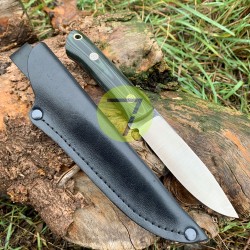Нож нескладной ручной работы ПОМОЩНИК №31 с кожаными ножнами (СТАЛЬ N690) Нож нескладной ручной работы ПОМОЩНИК №31 с кожаными ножнами (СТАЛЬ N690)
