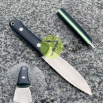 Нож нескладной ручной работы ПОМОЩНИК №34 (сталь N690) с кожаными ножнами Нож нескладной ручной работы ПОМОЩНИК №34 (сталь N690) с кожаными ножнами