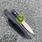 Нож нескладной ручной работы ПОМОЩНИК №34 (сталь N690) с кожаными ножнами Нож нескладной ручной работы ПОМОЩНИК №34 (сталь N690) с кожаными ножнами