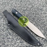 Нож нескладной ручной работы ПОМОЩНИК №34 (сталь N690) с кожаными ножнами Нож нескладной ручной работы ПОМОЩНИК №34 (сталь N690) с кожаными ножнами