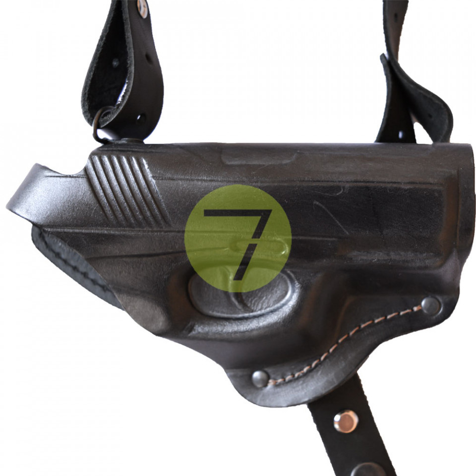 Кобура оперативная/поясная 2в1 для пистолета Crosman C11 кожаная, черная Кобура оперативная/поясная 2в1 для пистолета Crosman C11 кожаная, черная