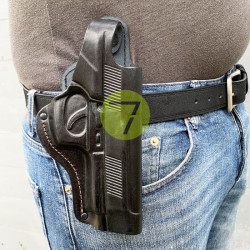 Кобура поясная для пистолета Beretta кожаная, черная Кобура поясная для пистолета Beretta кожаная, черная