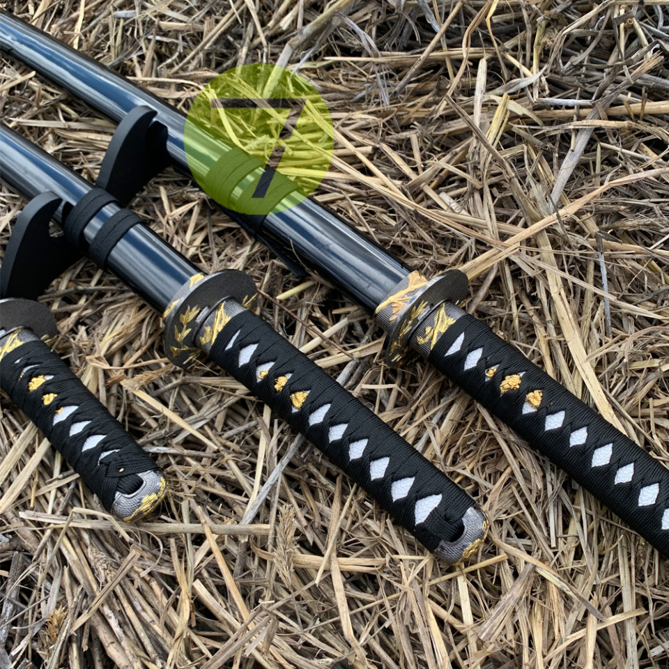 Набор катан самурайские мечи 3в1 Вакидзаси Tanto Katana глянец