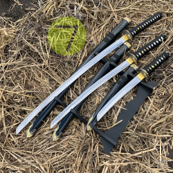Набор катан самурайские мечи 3в1 Вакидзаси Tanto Katana глянец
